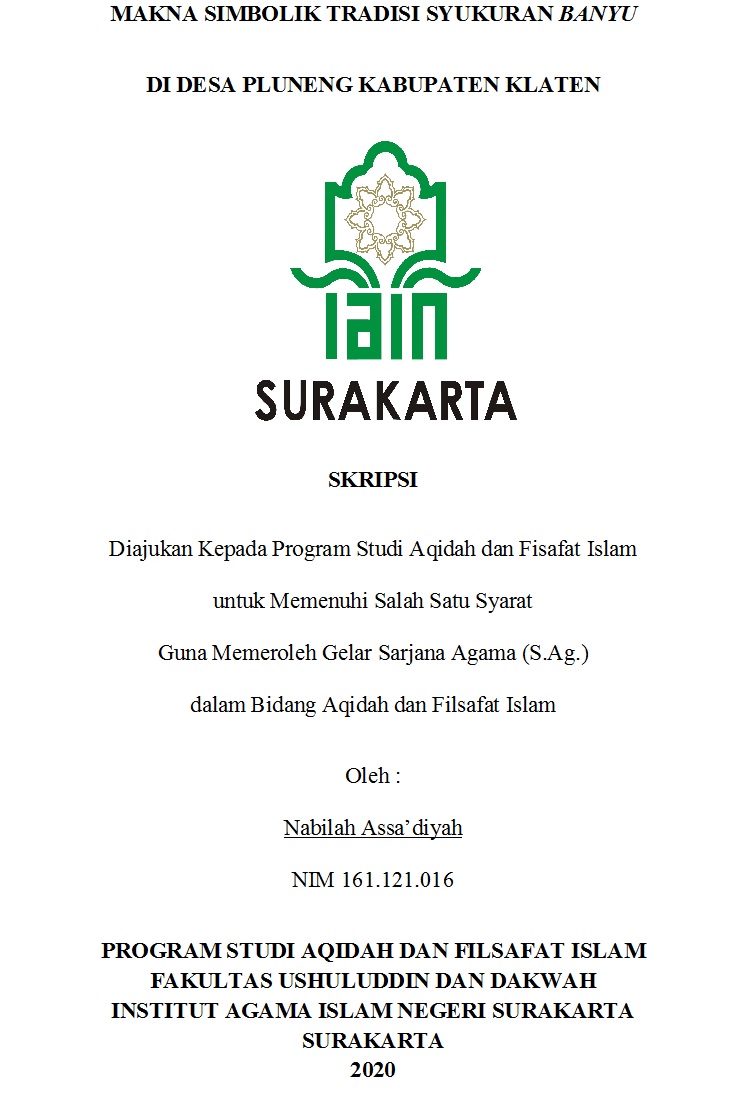 MAKNA SIMBOLIK TRADISI SYUKURAN BANYU DI DESA PLUNENG KABUPATEN KLATEN