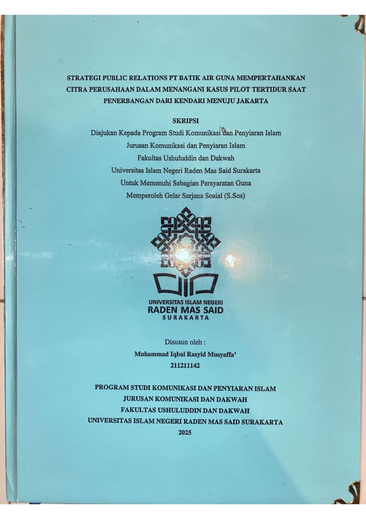 Strategi Public Relations Pt Batik Air Guna Mempertahankan Citra Perusahaan Dalam Menangani Kasus Pilot Tertidur Saat Penerbangan Dari Kendari Menuju Jakarta