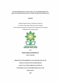 KONSEP KEBAHAGIAAN KELUARGA YANG MENIKAH DINI DI DESA KATEGUHAN KECAMATAN SAWIT KABUPATEN BOYOLALI