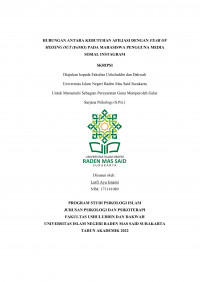 HUBUNGAN ANTARA KEBUTUHAN AFILIASI DENGAN FEAR OF MISSING OUT PADA MAHASISWA PENGGUNA MEDIA SOSIAL INSTAGRAM