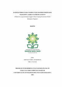 DAMPAK PERKULIAHAN DARING PADA KONDISI PSIKOLOGIS MAHASISWA AKIBAT PANDEMI COVID-19 (Mahasiswa yang bertempat tinggal di Desa Tanjung Kecamatan Bendo Kabupaten Magetan)