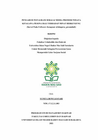 PENGARUH INSTAGRAM SEBAGAI MEDIA PROMOSI WISATA  KITAGAWA PESONA BALI TERHADAP MINAT BERKUNJUNG (Survei Pada Followers Instagram @kitagawa_pesonabali)