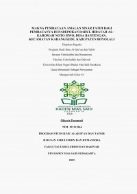 Makna Pembacaan Amalan Sinar Fatih Bagi Pembacanya di Padepokan Darul Hidayah al-Karomah Noto Jiwo, Desa Bantengan, Kecamatan Karanggede, Kabupaten Boyolali