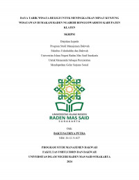 Daya Tarik Wisata Religi Untuk Meningkatkan Minat Kunjung	Wisatawan	Di	Makam	Raden	Ngabehi Ronggowarsito Kabupaten Klaten