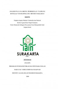 ANALISIS WACANA PEMBERITAAN TAMPANG BOYOLALI