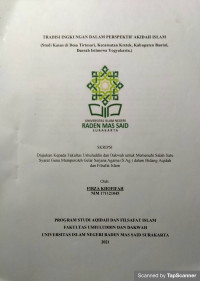 TRADISI INGKUNGAN DALAM PERSPEKTIF AKIDAH ISLAM (Studi Kasus di Desa Tirtosari, Kecamatan Kretek, Kabupaten Bantul, Daerah Istimewa Yogyakarta.)