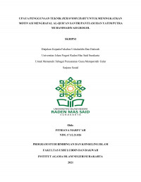 Upaya Penggunaan Teknik Behavior Chart Untuk Meningkatkan Motivasi Menghafal Al-Qur'an Santri Panti Asuhan Yatim Putra Muhammadiyah Grogol