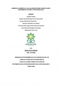 Bimbingan Spiritual dalam Mengontrol Emosi Pasien Skizofrenia di Griya PMI Surakarta