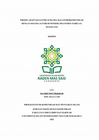 Proses Adaptasi Santri Sumatera Dalam Berkomunikasi Dengan Sesama Santri Di Pondok Pesantren Pabelan Magelang