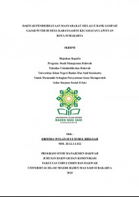 Dakwah Pemberdayaan Masyarakat Melalui Bank Sampah Gajah Putih Di Desa Karangasem  Kecamatan Laweyan Kota Surakarta