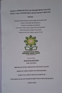 Makna Simbolik Dalam Tradisi Buka Palang Pintu Pada Pernikahan Masyarakat Betawi