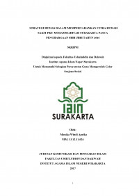 STRATEGI HUMAS DALAM MEMPERTAHANKAN CITRA RUMAH SAKIT PKU MUHAMMADIYAH SURAKARTA PASCA PENGHARGAAN SBBI-JBBI TAHUN 2016