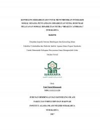 KONSELING REHABILITASI UNTUK MENUMBUHKAN INTERAKSI SOSIAL SESAMA PENYANDANG DISABILITAS NETRA DI RUMAH PELAYANAN SOSIAL DISABILITAS NETRA 