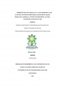 PROBLEM SOLVING ORANG TUA YANG MEMILIKI ANAK AUTIS DALAM MENDAMPINGI BELAJAR DARING (Studi Kasus di Sekolah Luar Biasa Mitra Ananda Autism Center di Colomadu, Karanganyar)