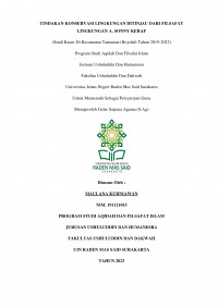 TINDAKAN KONSERVASI LINGKUNGAN DITINJAU DARI FILSAFAT LINGKUNGAN A. SONNY KERAF
(Studi Kasus Di Kecamatan Tamansari Boyolali Tahun 2019-2022)