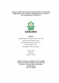 BALAD, MADINAH, DAN QARYAH MENURUT M. QURAISH SHIHAB DALAM TAFSIR AL-MISBAH; PESAN KESAN DAN KESERASIAN AL-QUR'A,