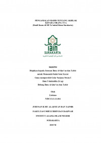 Pengamalan Hadis Tentang Akhlak Kepada Orang Tua ( Studi Kasus di SD Ta'mirul Islam Surakarta)