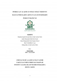 PEMBACAAN AL-QUR`AN SURAT-SURAT TERTENTU BAGI SANTRI PPPA DAARUL QUR`AN GAYAM SUKOHARJO