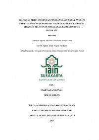 RELAKSASI MEDITASI DENGAN PENERAPAN MOVEMENT THERAPY PADA PENANGANAN EMOSIONAL AMARAH ANAK USIA SEKOLAH DI SASANA PELAYANAN SOSIAL ANAK PAMARDI UTOMO BOYOLALI