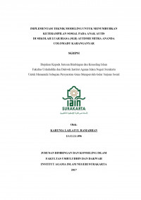 IMPLEMENTASI TEKNIK MODELING UNTUK MENUMBUHKAN KETERAMPILAN SOSIAL PADA ANAK AUTIS DI SEKOLAH LUAR BIASA (SLB) AUTISME MITRA ANANDA COLOMADU KARANGANYAR