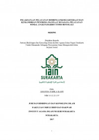 PELAKSANAAN PELAYANAN BIMBINGAN KESEJAHTERAAN DAN KEMANDIRIAN PENERIMA MANFAAT DI SASANA PELAYANAN SOSIAL ANAK PAMARDI UTOMO BOYOLALI