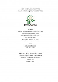 Metode Penafsiran Sufistik dalam Tafsir Al-Qur'an Mardikintaka