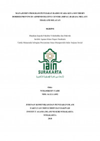 MANAJEMEN PROGRAM PENYIARAN RADIO SUARA KITA SOUTHERN BORDER PROVINCES ADMINISTRATIVE CENTER (SBPAC) THAILAND SELATAN