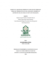 Hubungan Kegemaran bermain game online terhadap perilaku prokrastinasi pada mahasiswa bimbingan konseling islam angkatan 2017 IAIN Surakarta