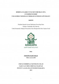 BIMBINGAN KARIR UNTUK MENUMBUHKAN JIWA ENTERPRENEURSHIP PADA KORBAN KEKERASAN BERBASIS GENDER DI APPS SRAGEN