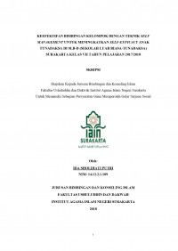 Kefektifan Bimbingan Kelompok Dengan Menggunakan Teknik Self Management Anak Tunadaksa di SLB-D (Sekolah Luar Biasa Tunadaksa) Surakarta Kelas VII Tahun 2017/2018