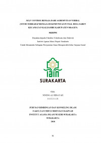 Self Control Remaja Dari Agresivitas Verbal (Studi Terhadap Remaja Di Komunitas Futsal Desa Saren Kecamatan Kalijambe Kabupaten Sragen)