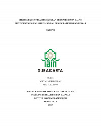 Strategi Komunikasi Pemasaran Brownies Cinta dalam Meningkatkan Jumlah Pelanggan di Kabupaten Karanganyar