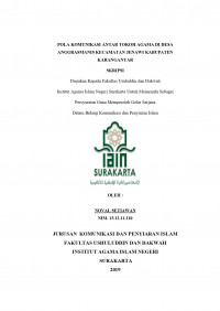 POLA KOMUNIKASI ANTAR TOKOH AGAMA DI DESA ANGGRASMANIS KECAMATAN JENAWI KABUPATEN KARANGANYAR