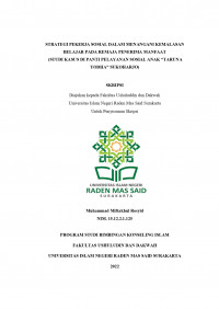 STRATEGI PEKERJA SOSIAL DALAM MENANGANI KEMALASAN BELAJAR PADA REMAJA PENERIMA MANFAAT  (STUDI KASUS DI PANTI PELAYANAN SOSIAL ANAK “TARUNA YODHA” SUKOHARJO)