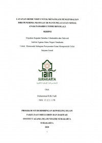 LAYANAN HOME VISIT UNTUK MENANGANI PENGENDALIAN DIRI PENERIMA MANFAAT DI PANTI PELAYANAN SOSIAL ANAK PAMARDI UTOMO BOYOLALI