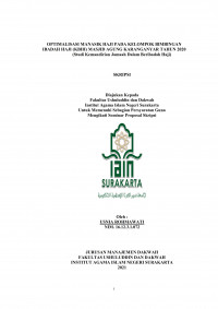 OPTIMALISASI MANASIK HAJI PADA KELOMPOK BIMBINGAN IBADAH HAJI (KBIH) MASJID AGUNG KARANGANYAR TAHUN 2020 (Studi Kemandirian Jamaah Dalam Beribadah Haji)
