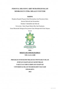 personal branding arif muhammad dalam membangun citra melalui youtube