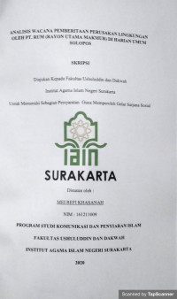 ANALISIS WACANA PEMBERITAAN PERUSAKAN LINGKUNGAN OLEH PT RUM (RAYON UTAMA MAKMUR) DI HARIAN UMUM SOLOPOS