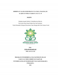 BIMBINGAN AGAMA OLEH ORANG TUA PADA ANAK DALAM AL QUR'AN SURAT LUQMAN AYAT 12-19