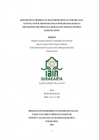 KEEFEKTIFAN BIMBINGAN KELOMPOK DENGAN TEKNIK GOAL SETTING UNTUK MENINGKATKAN PEMAHAMAN BAHAYA MENGKONSUMSI MINUMAN KERAS PADA REMAJA DI DESA KARANGANOM