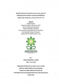 Konsep Menjaga Pandangan Dalam Al-Qur’an Perspektif Penafsiran Ash- Shiddieqy (Kajian Tafsir Tematik Qs. An-Nuur (24) Ayat 30 - 31)