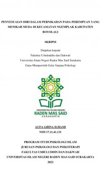 PENYESUAIAN DIRI DALAM PERNIKAHAN PADAPEREMPUAN YANG MENIKAH MUDA DI KECAMATAN NGEMPLAK KABUPATEN BOYOLALI