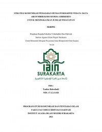 STRATEGI KOMUNIKASI PEMASARAN HUMAS POKDARWIS WISATA MATA AIR SUMBER KOSO DI DESA GIRIKERTO UNTUK MENINGKATKAN JUMLAH WISATAWAN