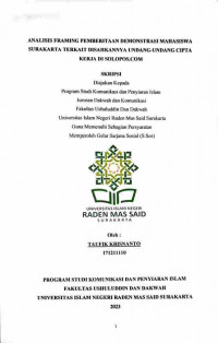 Analisis Framing Pemberitaan Demonstrasi Mahasiswa Surakarta Terkait Disahkannya Undang Undang Cipta Kerja Di Solopos.Com