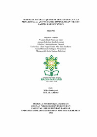 Hubungan Adveristy Quotient dengan Kemampuan Menghafal Al-Quran Santri Pondok Pesantren Isy Karima Karangpandan