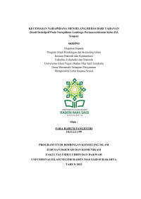 KECEMASAN NARAPIDANA MENJELANG BEBAS DARI TAHANAN (Studi Desktiptif Pada Narapidana Lembaga Permasyarakatan Kelas IIA Sragen)