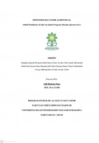 EPISTEMOLOGI TAFSIR AUDIOVISUAL (STUDI PENAFSIRAN AL-QUR`AN DALAM PROGRAM MONDATE QURANVIEW)