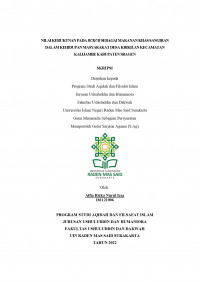 NILAI KERUKUNAN PADA BUKUR SEBAGAI MAKANAN KHAS SANGIRAN DALAM KEHIDUPAN MASYARAKAT DESA KRIKILAN KECAMATAN KALIJAMBE KABUPATEN SRAGEN