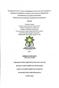 Tradisi Muludan 12 Malam Bershalawat Dan Pengaruhnya Terhadap Kehidupan Sosial Keagamaan Perspektif Fenomenologi Edmund Husserl (Studi Kasus Desa Kaliwuluh Kebakkramat Karanganyar)