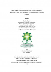 NILAI MORAL DALAM PELAKSANAAN TRADISI GUMBREGAN (STUDI KASUS DI DUSUN SEMIN DESA PONDOK KECAMATAN NGADIROJO KABUPATEN WONOGIRI)